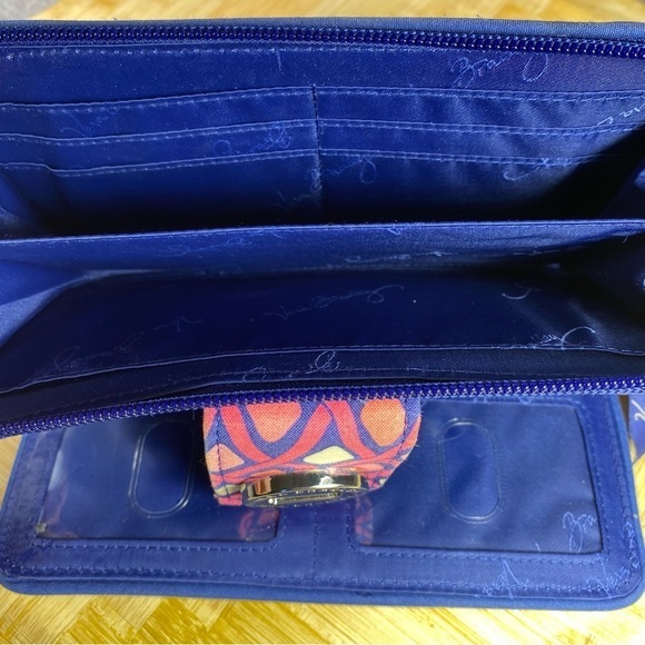 Vera Bradley Wallet Blue-Pink Zips - Picture 8 of 9